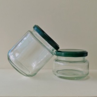 Multi-size Clear Food Grade Glass Jam Jar With Green sealing lid for Canning Preserves Kitchen Food Storage