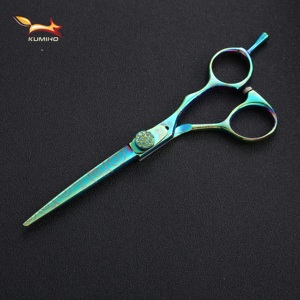 กรรไกรตัดผม <span class=keywords><strong>KUMIHO</strong></span> CLQ-60 รุ่นใหม่ ขนาด 6 นิ้ว สีสันสดใส กรรไกรตัดผมสีเขียว กรรไกรตัดผมสำหรับช่างตัดผม ผลิตจากเหล็กกล้าไร้สนิม 440C คุณภาพสูงจากจีน - Product Image 4