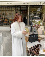 Manteau en fausse fourrure de vison blanc de luxe, haute qualité, très tendance automne-hiver, pour femme.