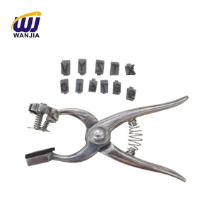 WANJIA-Alicates duraderos para tatuajes <span class=keywords><strong>de</strong></span> animales, con números <span class=keywords><strong>de</strong></span> identificación <span class=keywords><strong>de</strong></span> acero inoxidable y letras, diseñados para ganado vacuno - Product Image 1