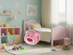 Portamonete in peluche a forma di orsetto rosa con catenella, per bambini dagli 8 ai 13 anni, unisex. - Product Image 2