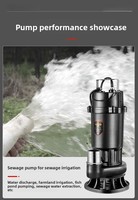 Bomba de corte sumergible de acero inoxidable para aguas residuales y descarga de lodos, 220V/380V, pequeña, 7.5 HP, 60m/h, OEM