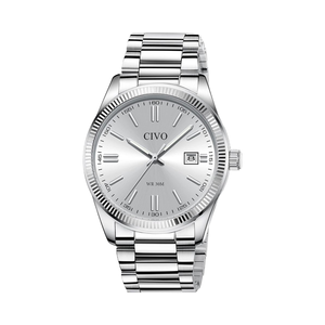 นาฬิกาควอตซ์ <span class=keywords><strong>CIVO</strong></span> สำหรับผู้ชาย ตัวเรือนสแตนเลส สตีล ระบบ Miyota ขนาด 40 มม. แสดงวันที่ สาย 22 มม. หนา 5 มม. กันน้ำ แฟชั่น เหมาะเป็นของขวัญ - Product Image 1