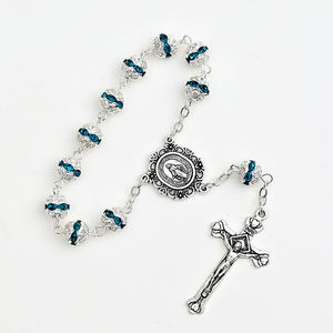 Chapelet fait à la main en perles de <span class=keywords><strong>strass</strong></span> de 8 mm avec médaille de la Vierge Marie et crucifix - Product Image 5