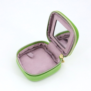 Astuccio da Viaggio Portatile in Velluto con Cerniera per Cosmetici, Specchio Integrato, Logo Personalizzabile, Organizer per Anelli e Orecchini, <span class=keywords><strong>Trousse</strong></span> Toilette Donna - Product Image 5