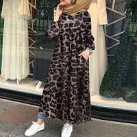 Abaya vintage ethnique pour femmes en coton à manches longues, col montant, grande taille, faite à la main, coupe ample, style culturel