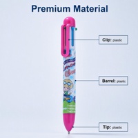 Stylo bille multicolore 6 en 1, stylo rétractable multicolore en plastique, encre noire, bleue, rouge, verte, violette, jaune pour étudiants, école