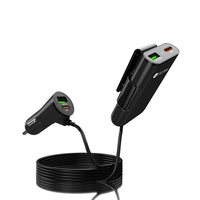 Bestseller 4-in-1 Auto-Ladegerät PD 20W QC3.0 Vorder-/Rücksitz-Adapter 1,7m Verlängerungskabel OTP/OCP-Schutz für Mobiltelefon Kopfhörer