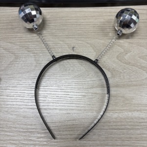Pafu Accessoire de déguisement d'Halloween, Serre-tête Alien, Serre-tête de fête, Serre-tête antenne martienne, Serre-tête Bopper années <span class=keywords><strong>70</strong></span>, Serre-tête boule disco argentée - Product Image 6