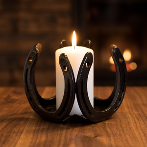 Candelabro de Metal Negro con Forma de Herradura, Decorativo para Mesa, Portavelas de Pilar, Centro de Mesa Rústico para Decoración del Hogar - Product Image 2
