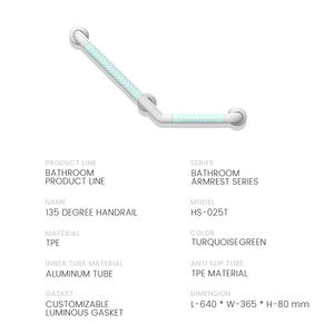 Gama Alta 135 °   Barra <span class=keywords><strong>de</strong></span> Agarre <span class=keywords><strong>de</strong></span> TPE Antideslizante para Ducha, Pasamanos <span class=keywords><strong>de</strong></span> Seguridad para Baño, Cuidado en el Hogar para Personas Mayores - Product Image 2