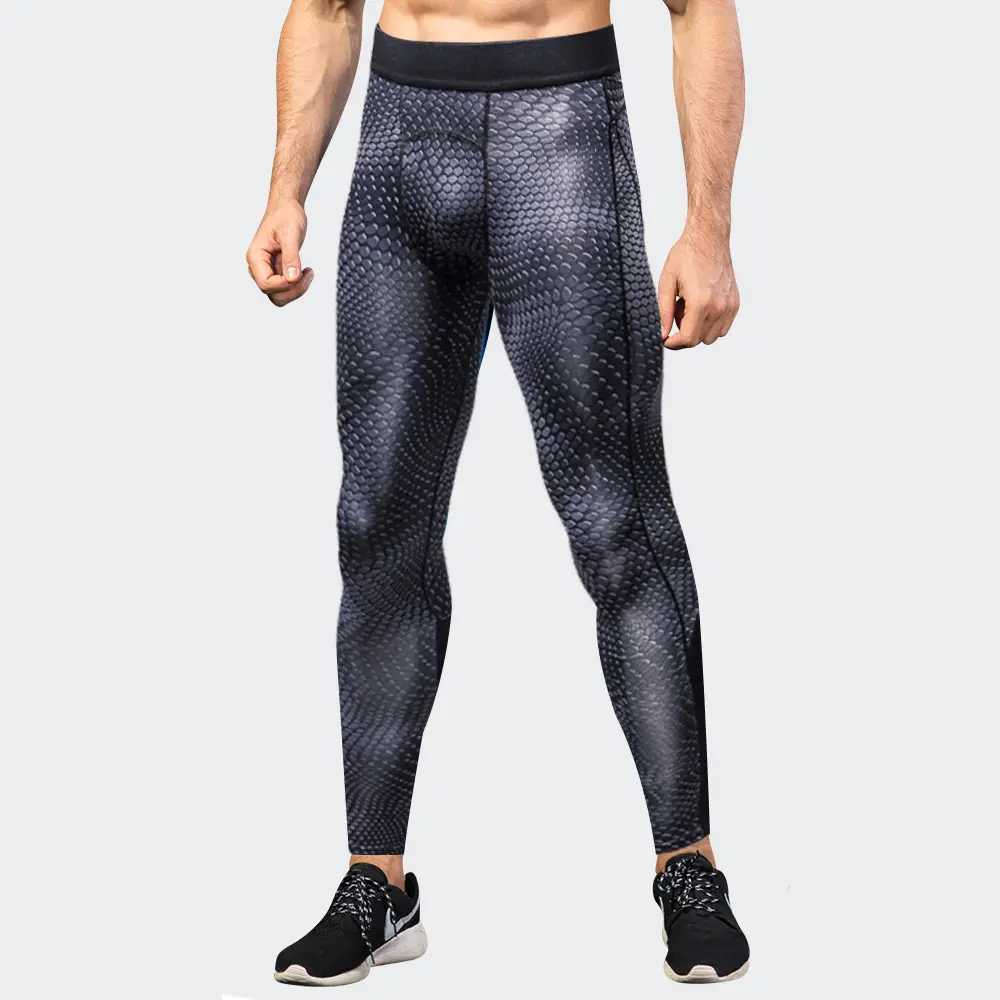 Herren Skinny Strumpfhose Plus Size 3D Snake Skin Print Fitness studio Sport Fitness Hose Leggings