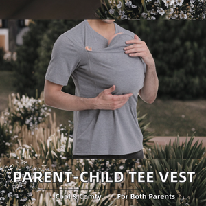 Kangaroo <b>Dad</b> Mom Multifunctional Solid Washed Breathable T-<b>Shirt</b> Vest 95% Cotton 5% Spandex Casual Style Blank Design - Product Image 2
