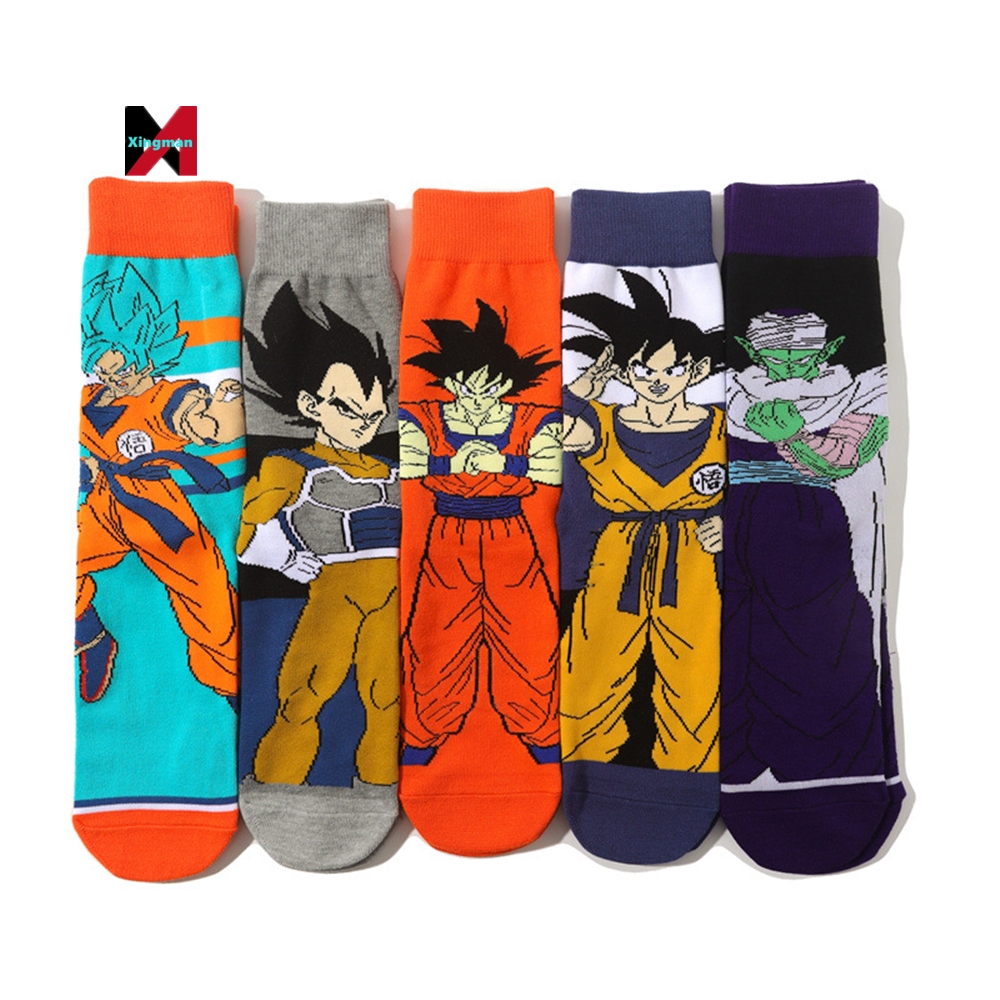 Хлопковые носки с изображением дракона жемчуга, обезьяны, короля, бегиты, носки для скейтборда с анимацией, носки с изображением супер дракона жемчуга z