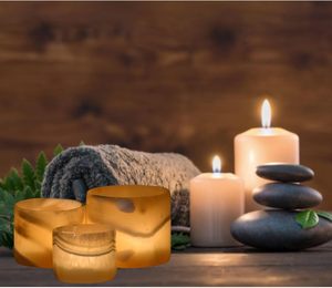 Portacandele in onice giallo naturale NANWEI, realizzato per una luminosità ambientale - Product Image 5