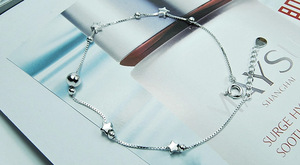 Tobillera de <span class=keywords><strong>Plata</strong></span> de Ley 925 para mujer, pulsera para tobillo, joyería para pie - Product Image 4
