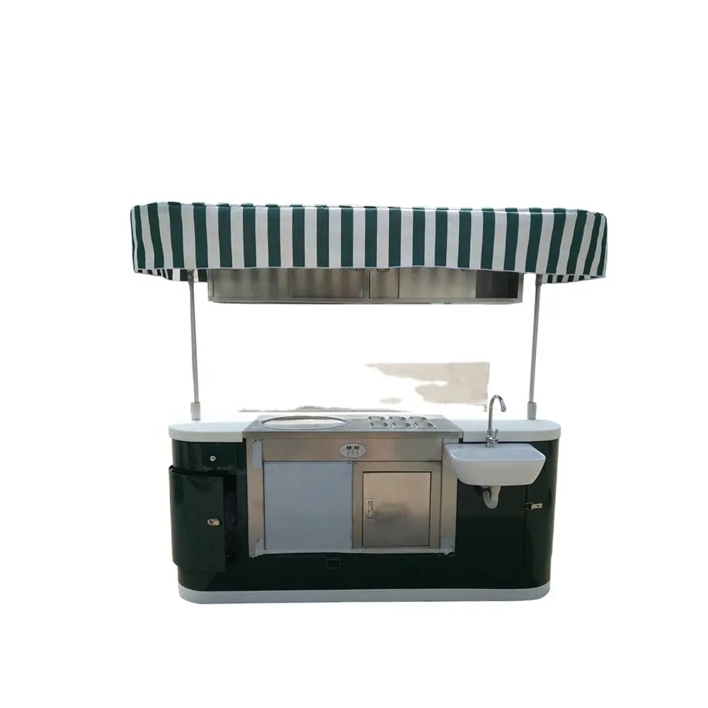 JX-IC200 Outdoor white kiosk design for selling coffee ice cream cart in mall