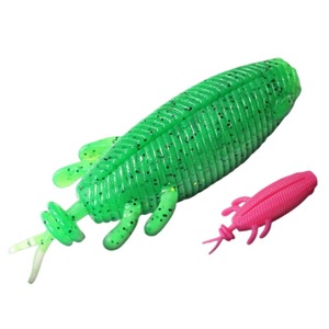 Señuelo de Silicona Suave CHEERY <span class=keywords><strong>Twin</strong></span> Tail para Pesca en Superficie, para Marlin, Lucio y Bacalao - Uso en Pesca en Hielo, 8cm con Anzuelos - Product Image 3