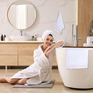Serviettes en coton 15,75 x 27,56 pouces, blanches, douces, absorbantes, pour les mains et le visage, pour la salle de bain, l'hôtel, le spa, le sport, le yoga - Product Image 4