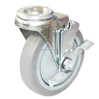 5 pouces légers 125mm roulettes médicales OEM personnalisable Dashi fait TPR boule en plastique roulettes pivotantes rigides vente d'usine