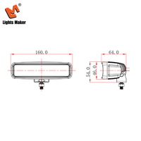 Barre lumineuse LED universelle 30W 6,2 pouces, faisceau large et concentré, étanche IP67, 9-30V 12V 24V 2400LM, boîtier en aluminium, remplacement