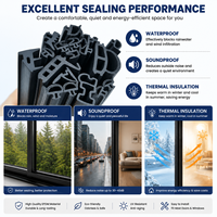 Cinta de Sellado de Espuma EPDM Flexible y Compresible de Primera Calidad, Resistente a los Rayos UV, para Puertas y Ventanas de Aluminio con Rotura de Puente Térmico