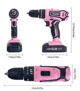 Taladro Atornillador Inalámbrico Portátil de Velocidad Variable de Grado Industrial de 21V, Kit con 18N.m de Torque, Batería de 1.5AH, Sin Llave, OEM 21v El - Product Image 2