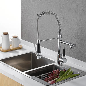 Grifo de cocina de latón de gran precisión con alimentación CNC, acabado cromado, para agua fría y caliente, de un solo orificio, con dos funciones - Product Image 2