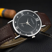Montre à quartz Yazole 279, vente en gros aux agents de marque, prix bas, bracelet en cuir, résistante à l'eau, affichage analogique, montre simple pour les amoureux