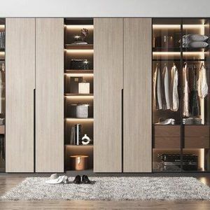 Armadio Pieghevole in Legno dal Design Francese Moderno, Porte in MDF, Arredamento Portatile e Regolabile per Camera da Letto, Ampia Capacità di Stoccaggio - Product Image 1