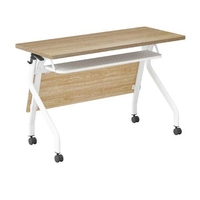 LIWEI Bureau pliant modulaire multifonctionnel en métal moderne avec roulettes, tables de conférence, salles de formation, postes de travail de bureau - Durable