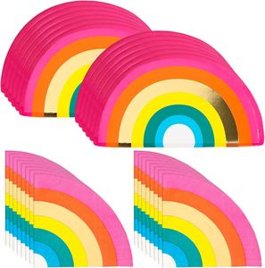 Factory Direct OEM Disposable Rainbow Paper <b>Plates</b> Party Supplies Rainbow Die-Cut <b>Plates</b> 10 X 5.5 Inches for Party Decorations - Product Image 2