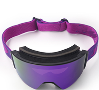 Vente en gros de lunettes de ski avec interrupteur de verrouillage pour le snowboard et le ski Lunettes de neige magnétiques antibuée avec lentille à double couche
