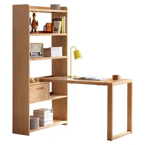 Estante de madeira sólida, livro executivo moderno simples de madeira sólida para sala de estar, escritório e estudo de madeira natural