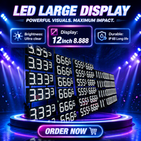 Affichage LED pour stations-service 8.8.8.8, panneau de prix LED pour stations-service, extérieur IP65, numéros numériques sur circuit imprimé