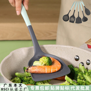 Espátula de Silicona Gris Verde Antiadherente Resistente a Altas Temperaturas Utensilio de Cocina Cuchara para Saltear - Product Image 4