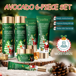 Coffret Cadeau de Soins Visage Noël Avocat Nourrissant Six Pièces : Hydratant, Éclaircissant et Anti-Âge à la Vitamine - Product Image 4