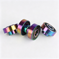 Roulements de skateboard en acier chromé couleur titane arc-en-ciel Factory 608 avec logo personnalisé pour trottinette, roller, patins en ligne et longboard
