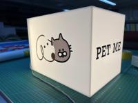 Letrero Comercial 3D con Letras Rectangulares, Letrero de Logotipo Independiente Retroiluminado para Interiores/Exteriores, Alto Brillo, Ecológico