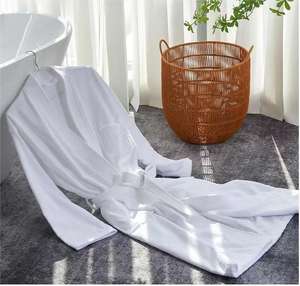 Peignoir en tissu éponge de coton 5 étoiles - Longueur longue, absorbant, séchage rapide, unisexe, peignoir <span class=keywords><strong>pour</strong></span> couples, vêtements de détente <span class=keywords><strong>pour</strong></span> adultes, toutes saisons - Product Image 2