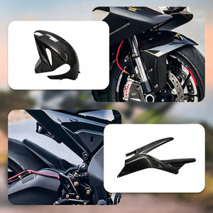 Offre Spéciale Kit Carénage Moto en Fibre de Carbone Sèche 3K, Cache d'Échappement, <span class=keywords><strong>Garde</strong></span>-Boue, Bouclier Thermique pour CFMOTO 675SR 675SR-R - Product Image 3