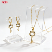 Ensemble de bijoux de mariage Hengdian New Elegant Oro, plaqué or, pour femmes, avec zirconiums cubiques, boucles d'oreilles et colliers