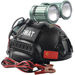 Lampe frontale Swt 12V à double LED, haute luminosité, batterie rechargeable, fixation réglable pour casque, utilisation en extérieur - Product Image 1