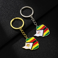 Pendentif Carte du Zimbabwe Drapeau Style Ethnique Unisexe Polyvalent en Acier Inoxydable Bijou Tendance Accessoire de Mode - Vente Chaude