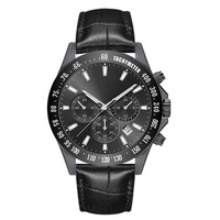 Jam Tangan Quartz Pria dengan Logo Kustom, Dial Penunjuk Waktu, Tali Kulit dan Motif Buaya, Lebar 20mm