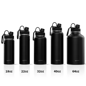 Neues Design individueller Deckel und Logo isolierte Edelstahl-Doppelwand-Wasserflasche mit Strohhalm