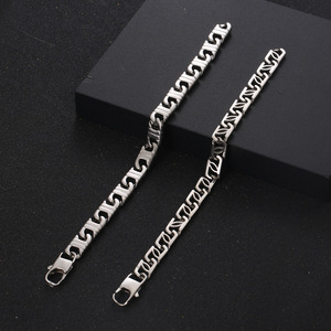 Pulsera de acero de titanio con cadena geométrica, joyería para hombre, estilo Hip Hop, regalo CE072CE092 - Product Image 2