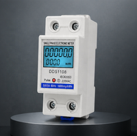 Meter Listrik Rumah Tangga Satu Fasa 220V 230V DIN Rail Meter Energi Digital kWh Meter Layar LCD 5(60)A Buatan Wenzhou
