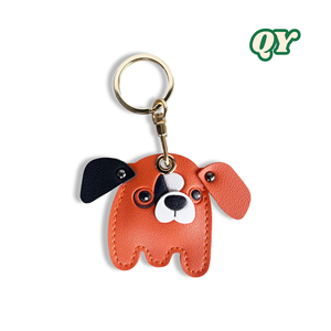 QY Creative Leather Bulldog Keychain Cute Cartoon Dog Bag Charm Funny <b>Car</b> <b>Key</b> <b>Ring</b> Gift for Pet Lovers - Product Image 2