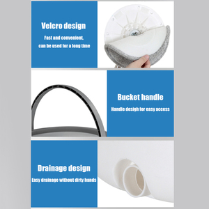 Fregona pequeña blanca mágica Turbo Spin telescópica de forma redonda manos libres con separación de aguas residuales y cubo escurridor - Product Image 5